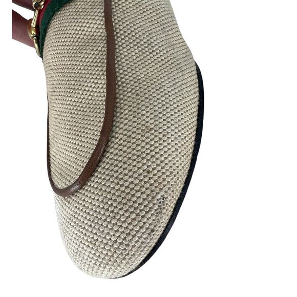 Gucci Canvas Vintage Charlotte Web Princetown Mule Slippers in Sand Cuir - Picture 7 of 16